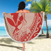 Hawaii Monk Seal and Map Beach Blanket Polynesian Kanaka Maoli Red Vibe