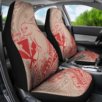 Hawaii Monk Seal and Map Car Seat Cover Polynesian Kanaka Maoli Red Vibe