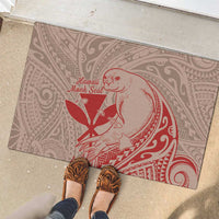 Hawaii Monk Seal and Map Rubber Doormat Polynesian Kanaka Maoli Red Vibe