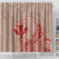 Hawaii Monk Seal and Map Shower Curtain Polynesian Kanaka Maoli Red Vibe