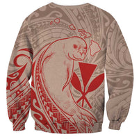 Hawaii Monk Seal and Map Sweatshirt Polynesian Kanaka Maoli Red Vibe