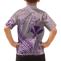 Hawaii Monk Seal and Map Family Matching Puletasi and Hawaiian Shirt Polynesian Kanaka Maoli Violet Vibe