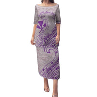 Hawaii Monk Seal and Map Family Matching Puletasi and Hawaiian Shirt Polynesian Kanaka Maoli Violet Vibe