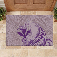 Hawaii Monk Seal and Map Rubber Doormat Polynesian Kanaka Maoli Violet Vibe
