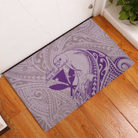 Hawaii Monk Seal and Map Rubber Doormat Polynesian Kanaka Maoli Violet Vibe