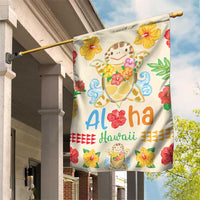 Kawaii Turtle Garden Flag Aloha Hibiscus Flowers