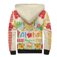 Kawaii Turtle Sherpa Hoodie Aloha Hibiscus Flowers