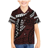 Polynesian Girl Tribal Tattoo Family Matching Mermaid Dress and Hawaiian Shirt Oxbood Vibe LT9 Son's Shirt Oxblood - Polynesian Pride