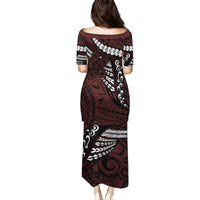 Polynesian Girl Tribal Tattoo Family Matching Puletasi and Hawaiian Shirt Oxbood Vibe