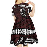 Polynesian Girl Tribal Tattoo Kid Short Sleeve Dress Oxbood Vibe