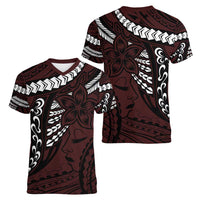 Polynesian Girl Tribal Tattoo Women V-Neck T-Shirt Oxbood Vibe LT9 - Polynesian Pride