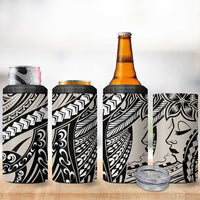Polynesian Girl Tribal Tattoo 4 in 1 Can Cooler Tumbler Beige Vibe