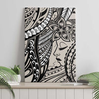 Polynesian Girl Tribal Tattoo Canvas Wall Art Beige Vibe