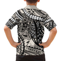 Polynesian Girl Tribal Tattoo Family Matching Puletasi and Hawaiian Shirt Beige Vibe LT9 - Polynesian Pride