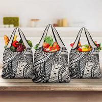 Polynesian Girl Tribal Tattoo Grocery Bag Beige Vibe