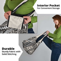 Polynesian Girl Tribal Tattoo Grocery Bag Beige Vibe