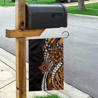 Polynesian Plumeria Floral Tattoo Pattern Garden Flag Gold Style