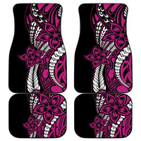 Polynesian Plumeria Floral Tattoo Pattern Car Mats Pink Style