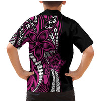 Polynesian Plumeria Floral Tattoo Pattern Family Matching Mermaid Dress and Hawaiian Shirt Pink Style LT9 - Polynesian Pride