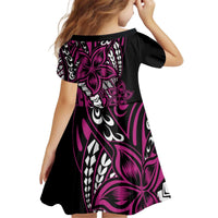 Polynesian Plumeria Floral Tattoo Pattern Family Matching Puletasi and Hawaiian Shirt Pink Style