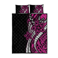 Polynesian Plumeria Floral Tattoo Pattern Quilt Bed Set Pink Style LT9 - Polynesian Pride