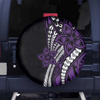 Polynesian Plumeria Floral Tattoo Pattern Spare Tire Cover Purple Style