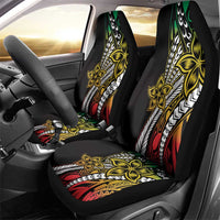 Polynesian Plumeria Floral Tattoo Pattern Car Seat Cover Reggae Style