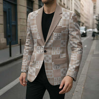 Hawaiian Palaka Quilt Pattern Blazer Hawaii Culture Bird of Paradise Exotic Motif - Polynesian Pride