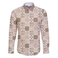 Hawaiian Palaka Quilt Pattern Family Matching Off The Shoulder Long Sleeve Dress and Hawaiian Shirt Hawaii Culture Bird of Paradise Exotic Motif - Polynesian Pride