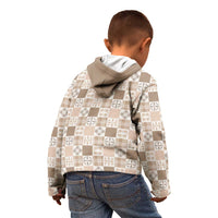 Hawaiian Palaka Quilt Pattern Kid Hoodie Hawaii Culture Bird of Paradise Exotic Motif - Polynesian Pride