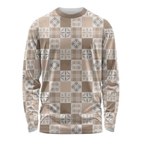 Hawaiian Palaka Quilt Pattern Long Sleeve Shirt Hawaii Culture Bird of Paradise Exotic Motif - Polynesian Pride