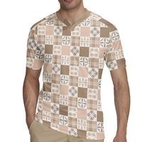 Hawaiian Palaka Quilt Pattern Rugby Jersey Hawaii Culture Bird of Paradise Exotic Motif - Polynesian Pride