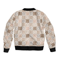 Hawaiian Palaka Quilt Pattern Bomber Jacket Hawaii Culture Honu Turtle - Polynesian Pride