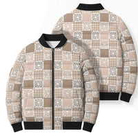 Hawaiian Palaka Quilt Pattern Bomber Puffer Jacket Hawaii Culture Honu Turtle - Polynesian Pride