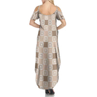 Hawaiian Palaka Quilt Pattern Family Matching Summer Maxi Dress and Hawaiian Shirt Hawaii Culture Honu Turtle LT9 - Polynesian Pride