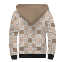 Hawaiian Palaka Quilt Pattern Sherpa Hoodie Hawaii Culture Honu Turtle - Polynesian Pride