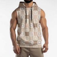 Hawaiian Palaka Quilt Pattern Sleeveless Hoodie Hawaii Culture Honu Turtle - Polynesian Pride