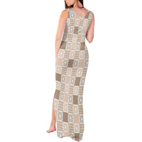 Hawaiian Palaka Quilt Pattern Tank Maxi Dress Hawaii Culture Honu Turtle - Polynesian Pride