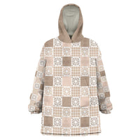 Hawaiian Palaka Quilt Pattern Wearable Blanket Hoodie Hawaii Culture Honu Turtle - Polynesian Pride