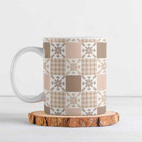 Hawaiian Palaka Quilt Pattern Ceramic Mug Hawaii Culture Pineapple - Polynesian Pride