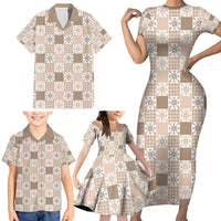 Hawaiian Palaka Quilt Pattern Family Matching Short Sleeve Bodycon Dress and Hawaiian Shirt Hawaii Culture Pineapple LT9 - Polynesian Pride