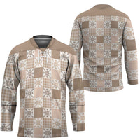 Hawaiian Palaka Quilt Pattern Hockey Jersey Hawaii Culture Pineapple - Polynesian Pride