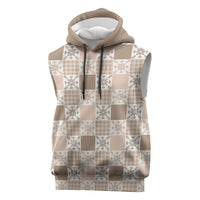 Hawaiian Palaka Quilt Pattern Sleeveless Hoodie Hawaii Culture Pineapple - Polynesian Pride