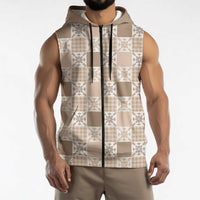 Hawaiian Palaka Quilt Pattern Sleeveless Zip Hoodie Hawaii Culture Pineapple LT9 - Polynesian Pride