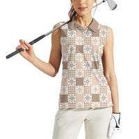 Hawaiian Palaka Quilt Pattern Women Sleeveless Polo Shirt Hawaii Culture Pineapple - Polynesian Pride