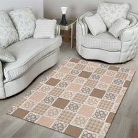 Hawaiian Palaka Quilt Pattern Area Rug Hawaii Culture Tropical Flowers Mix - Polynesian Pride