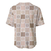 Hawaiian Palaka Quilt Pattern Baseball Jersey Hawaii Culture Tropical Flowers Mix - Polynesian Pride