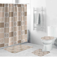 Hawaiian Palaka Quilt Pattern Bathroom Set Hawaii Culture Tropical Flowers Mix - Polynesian Pride