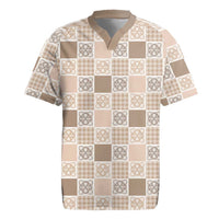 Hawaiian Palaka Quilt Pattern Rugby Jersey Hawaii Culture Tropical Flowers Mix - Polynesian Pride