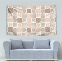 Hawaiian Palaka Quilt Pattern Tapestry Hawaii Culture Tropical Flowers Mix - Polynesian Pride